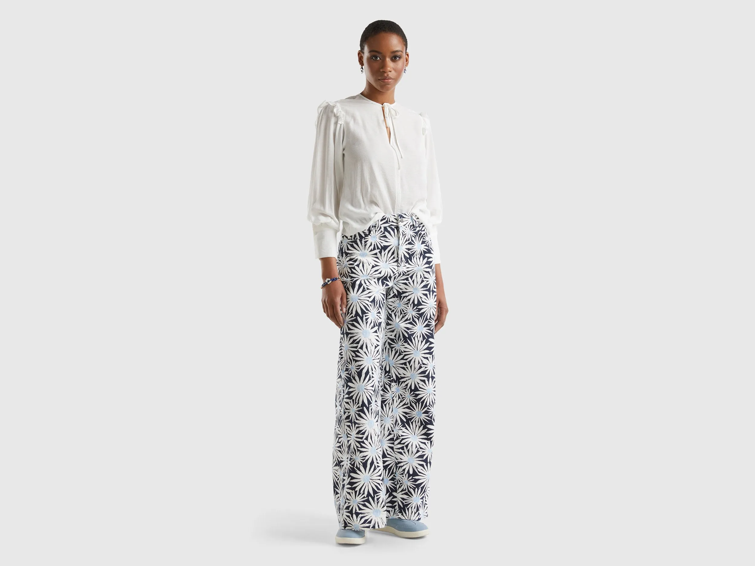 Printed Boxy Fit Trousers