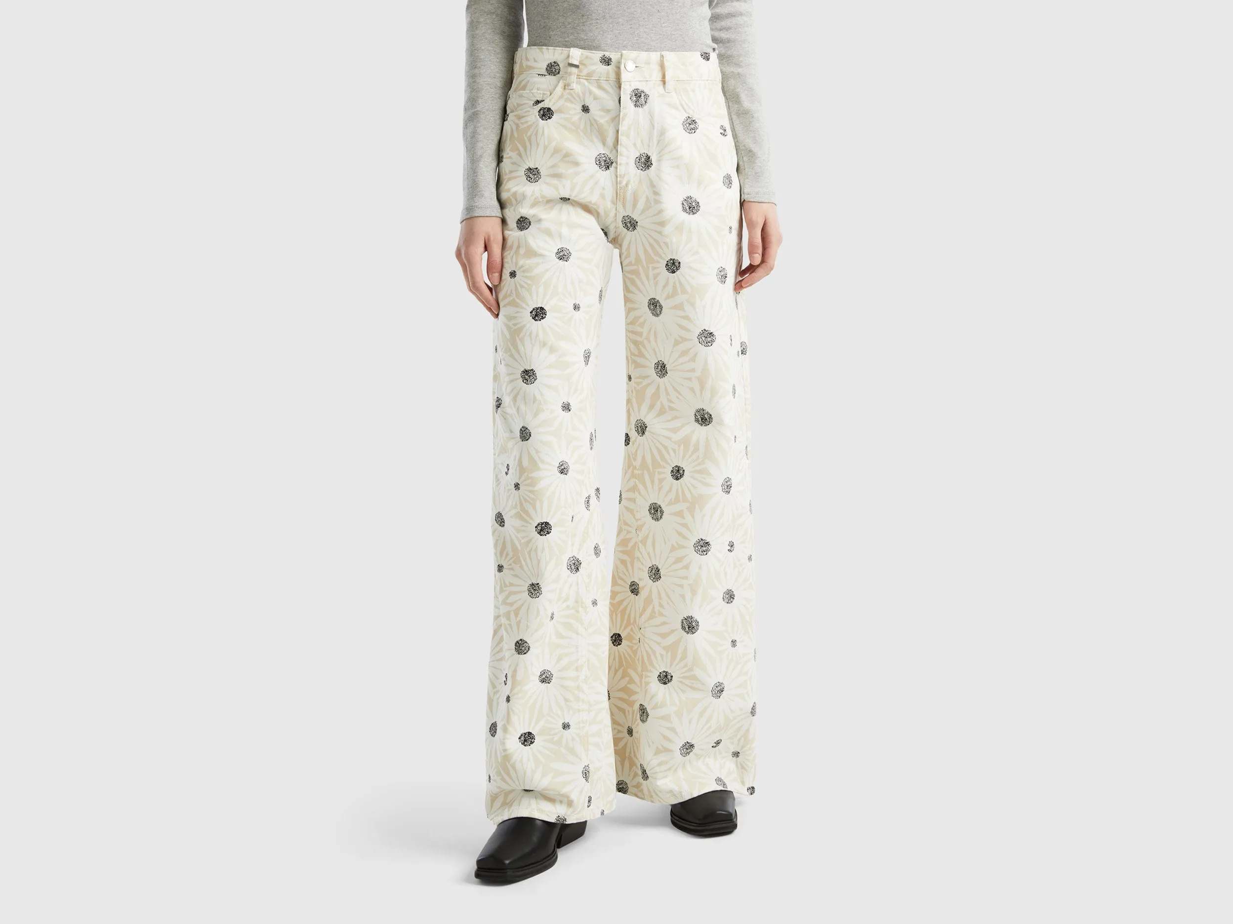 Printed Boxy Fit Trousers