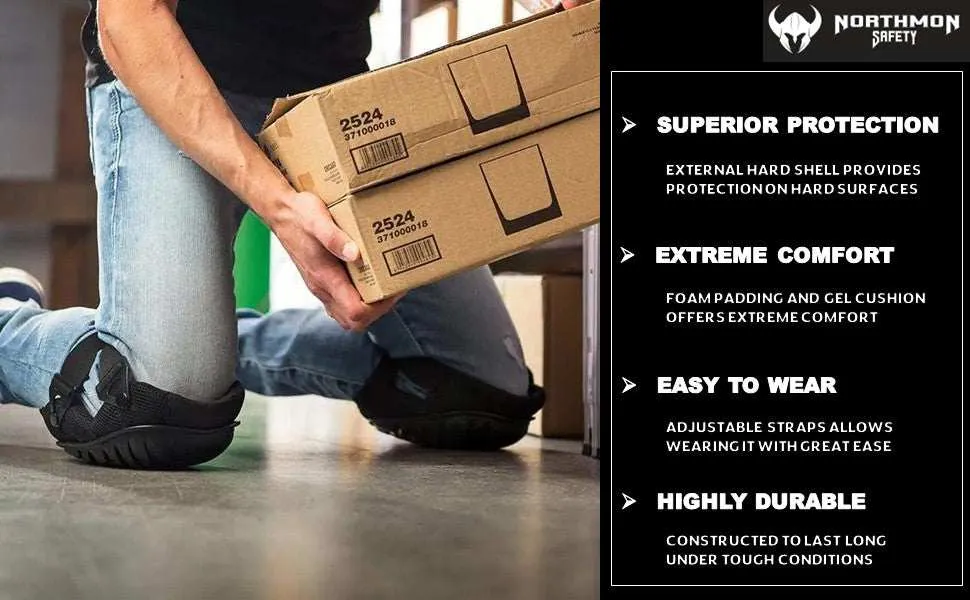 Professional Work Knee Pads Heavy Duty Foam Padding - Comfort Gel Cushion - KP100