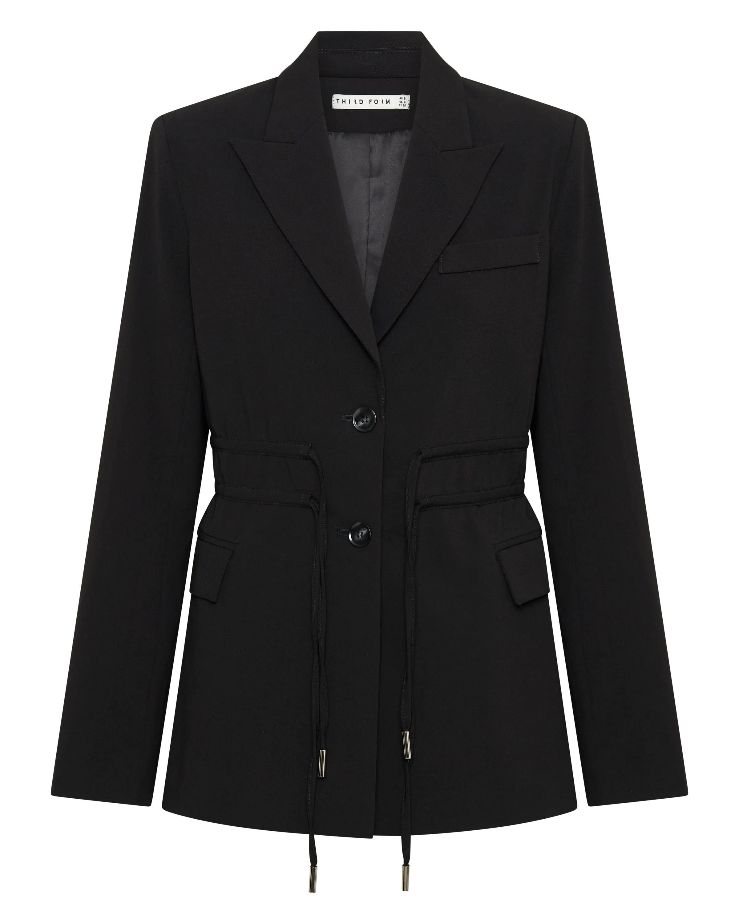 PROTOCOL CINCHED WAIST BLAZER | RAVEN