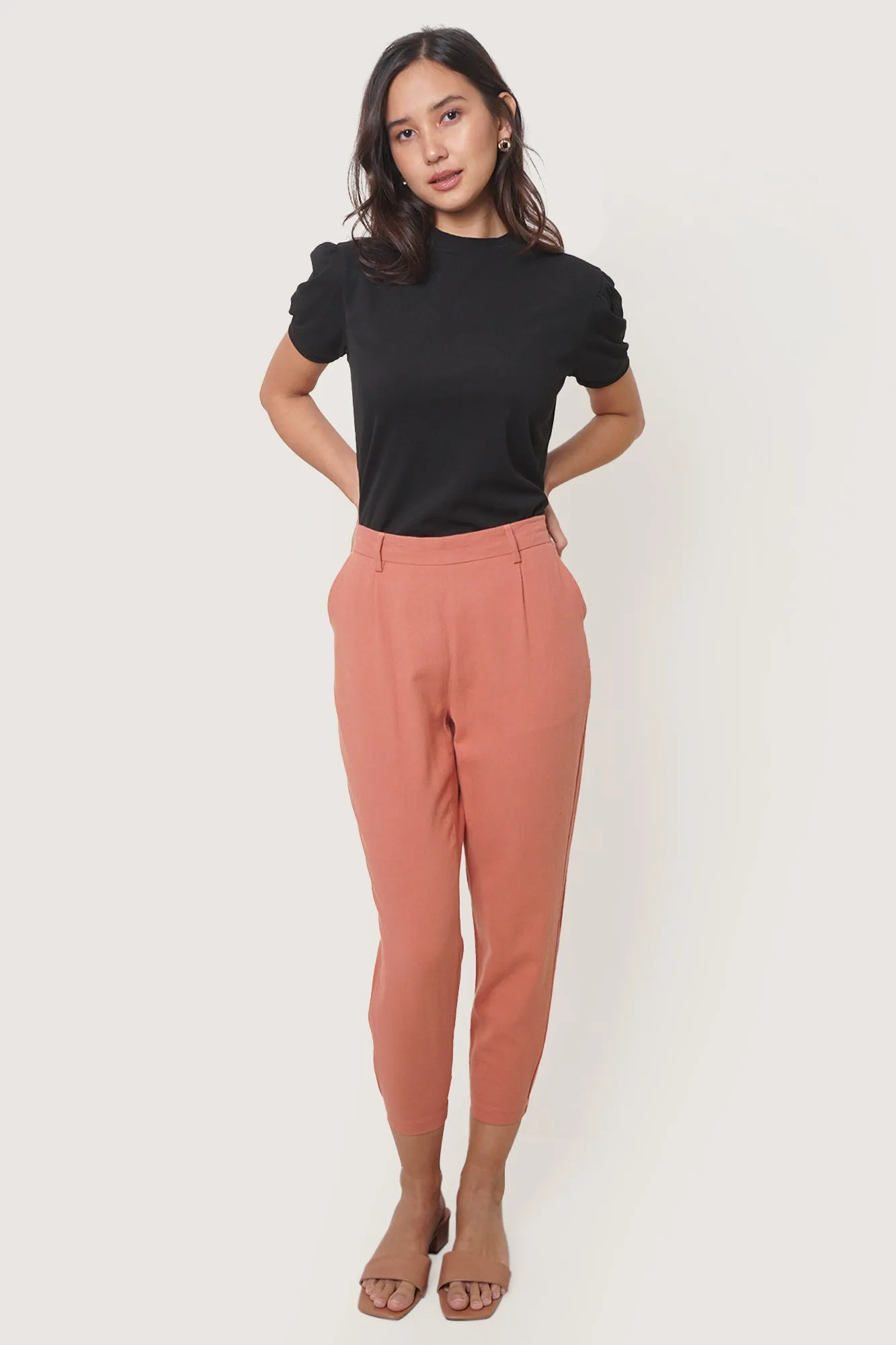 Puff Sleeve Mock Neck Top