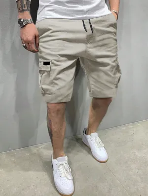 QA Homme Loose Fit Men's Cargo Shorts With Flap Pockets And Drawstring