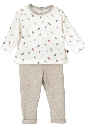 "Brooks" Ivory Autumnal Top & Trousers