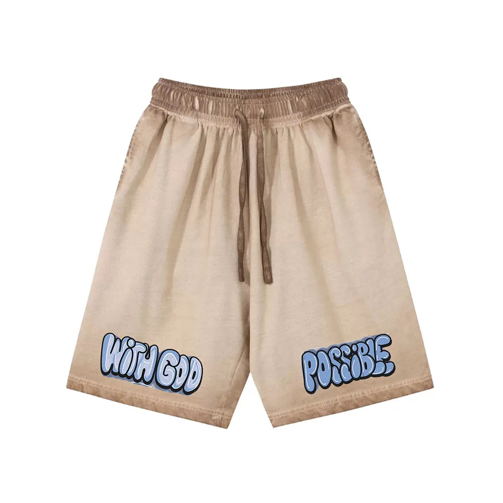"Casual cartoon anime cute alphabet design" Shorts
