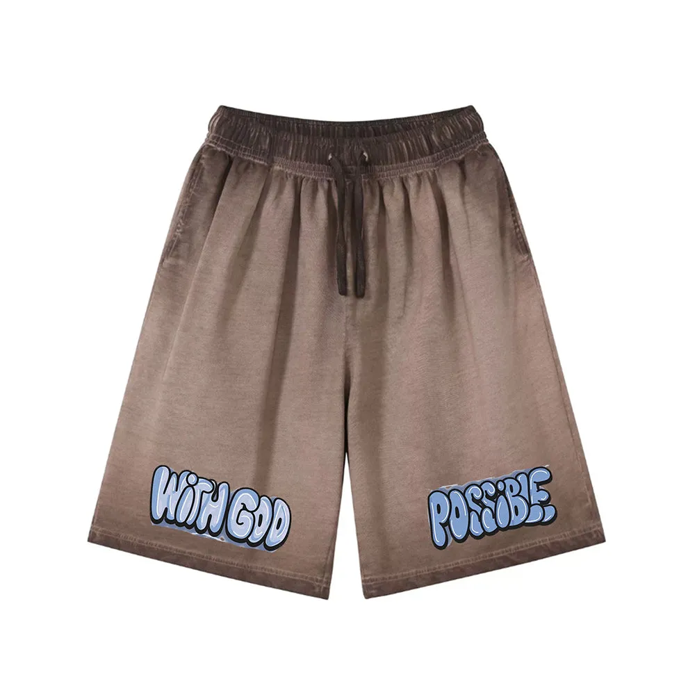 "Casual cartoon anime cute alphabet design" Shorts