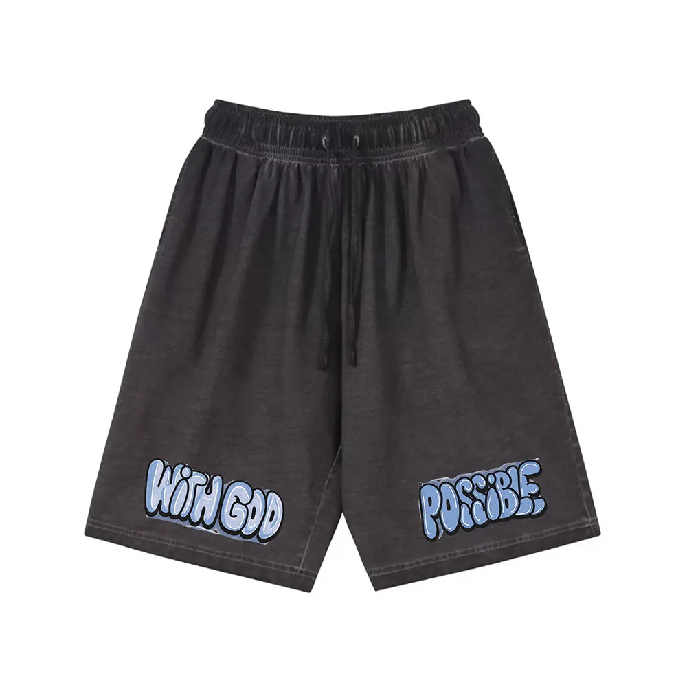 "Casual cartoon anime cute alphabet design" Shorts