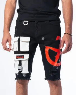 "IMPACT SHORTS" JET BLACK/RED
