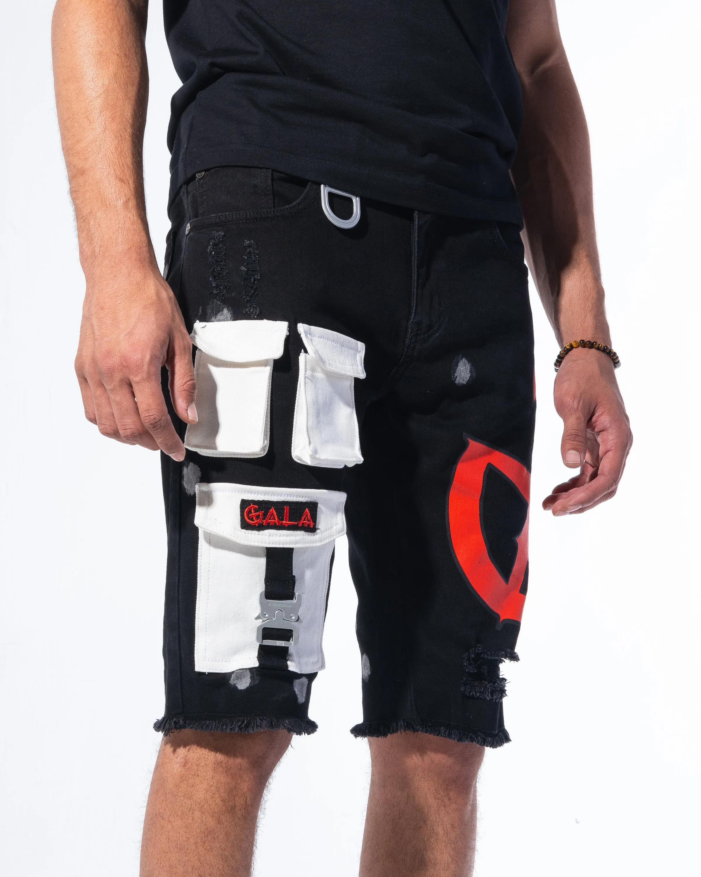 "IMPACT SHORTS" JET BLACK/RED