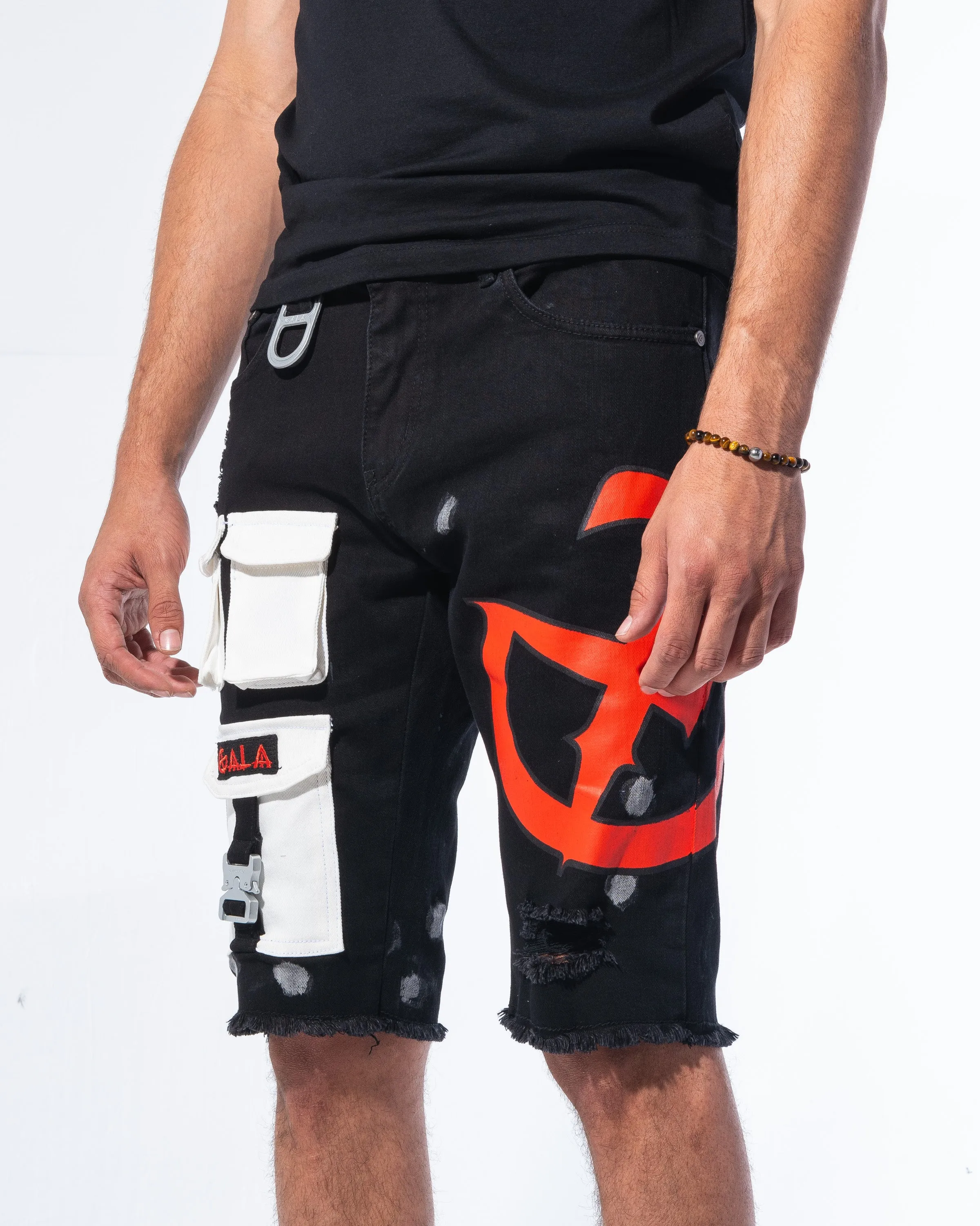 "IMPACT SHORTS" JET BLACK/RED