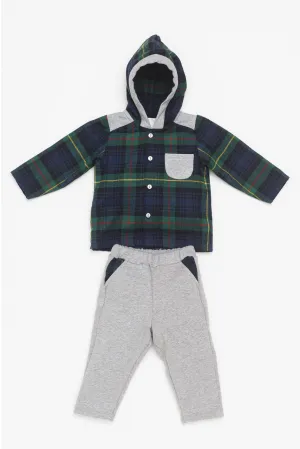 "Monty" Green Check Hoodie & Trousers