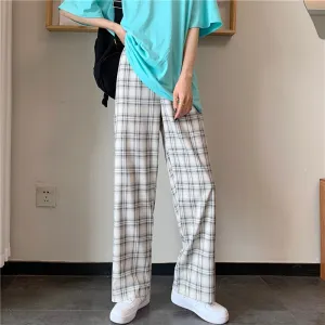 "PINK/BLUE/BLACK LOOSE PLAID" PANTS UB2356
