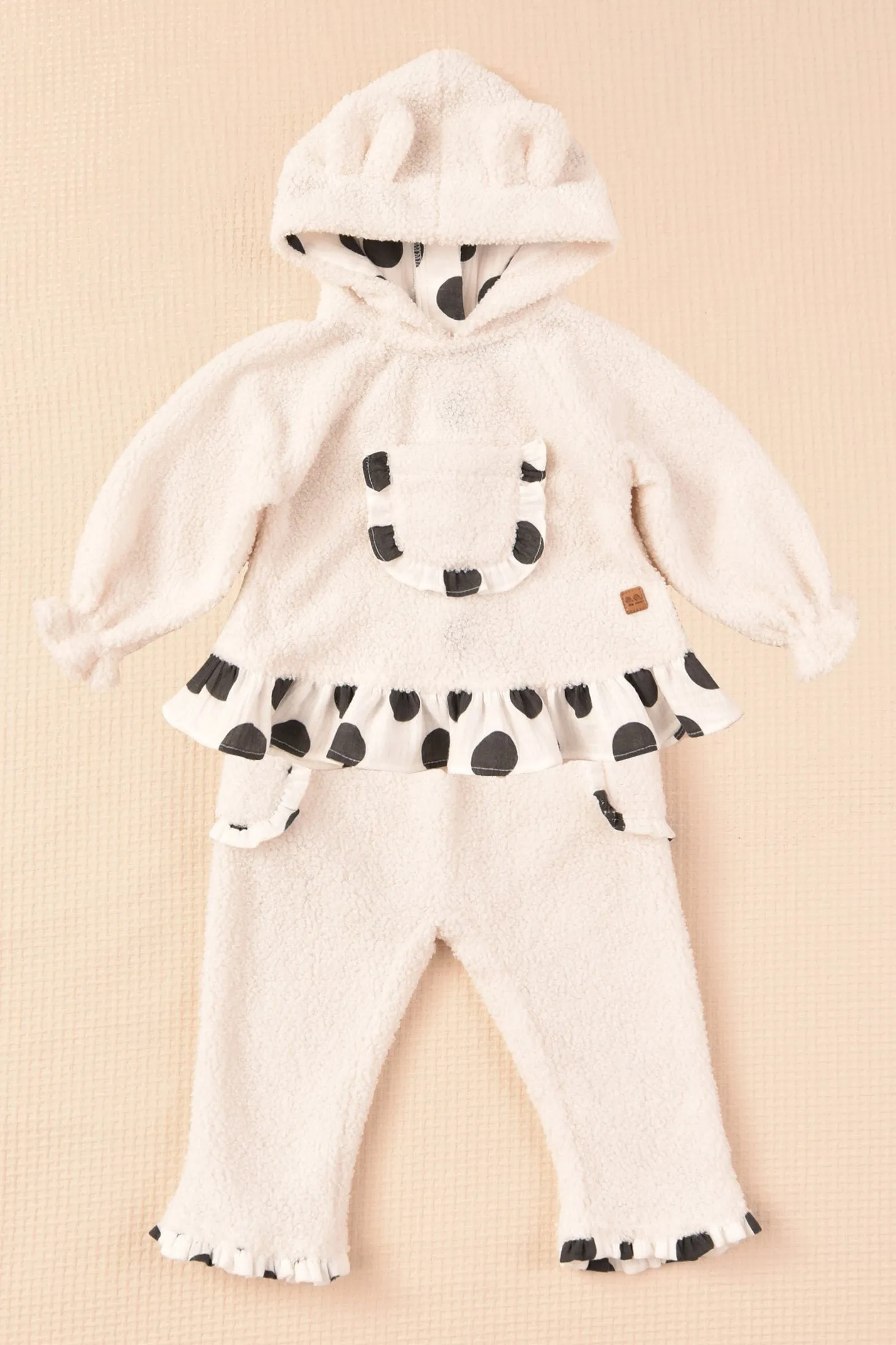 "Sierra" Polka Dot Sherpa Hoodie & Trousers