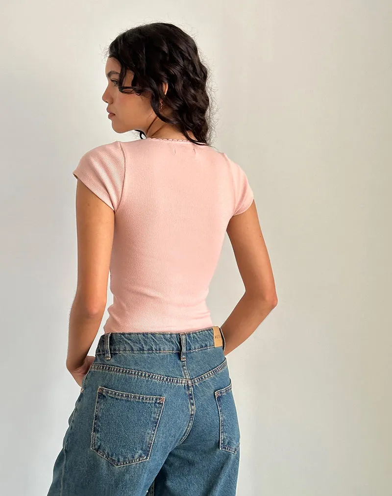 Rada Top in Rib Pink Lady
