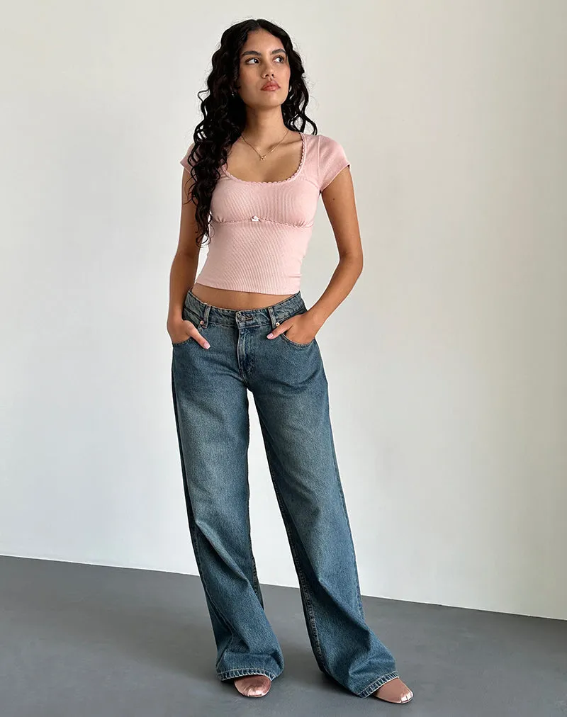 Rada Top in Rib Pink Lady