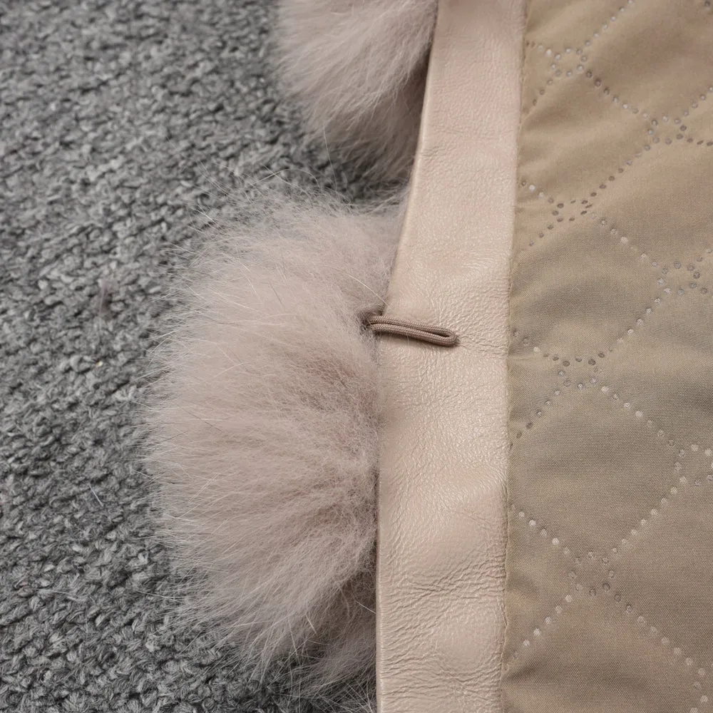 Real Fox Fur Gilet Women Winter Genuine Soft Natural Fur Long 5 Rows Mocca Vest