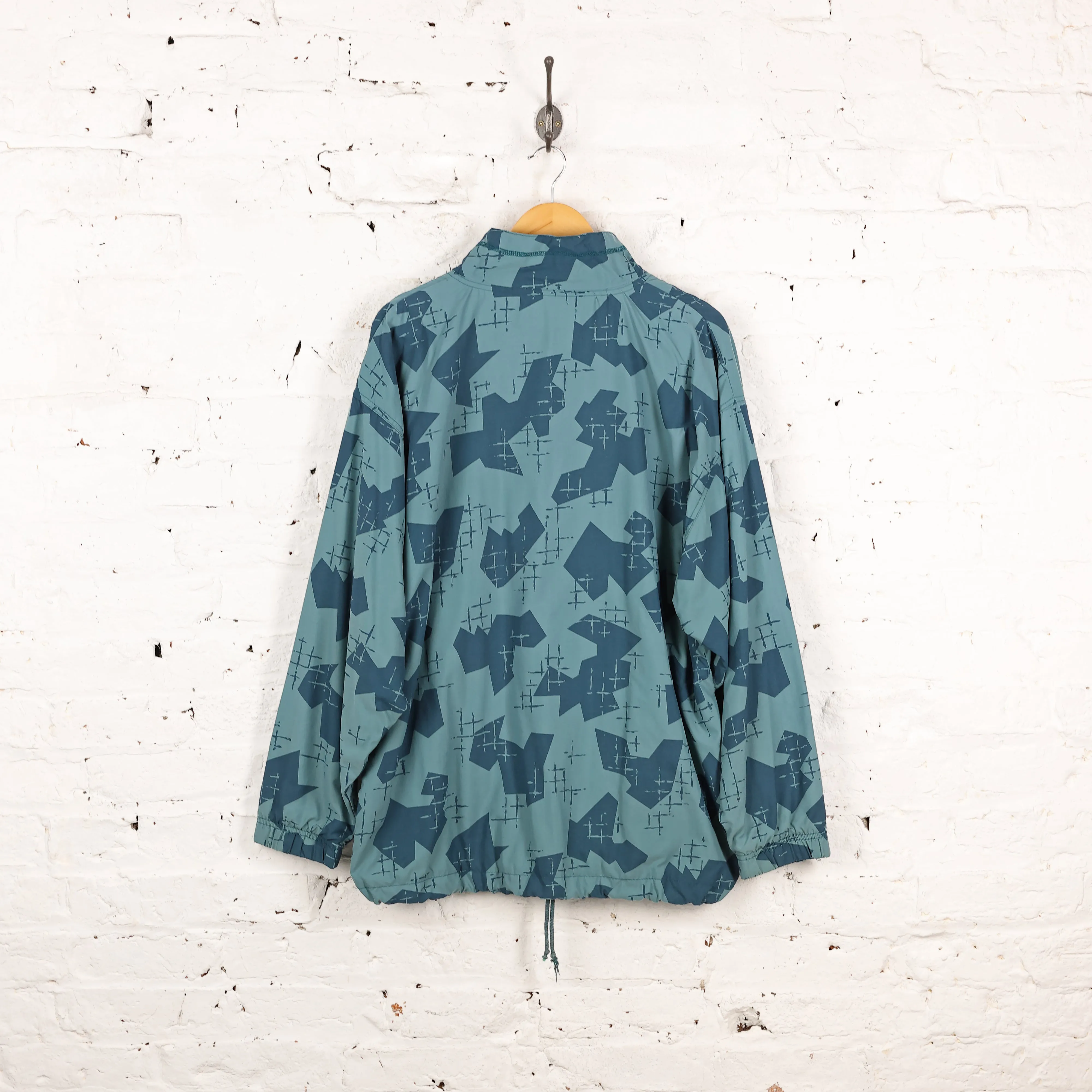 Reebok Patterned 1/4 Zip Shell Jacket - Green - XXL