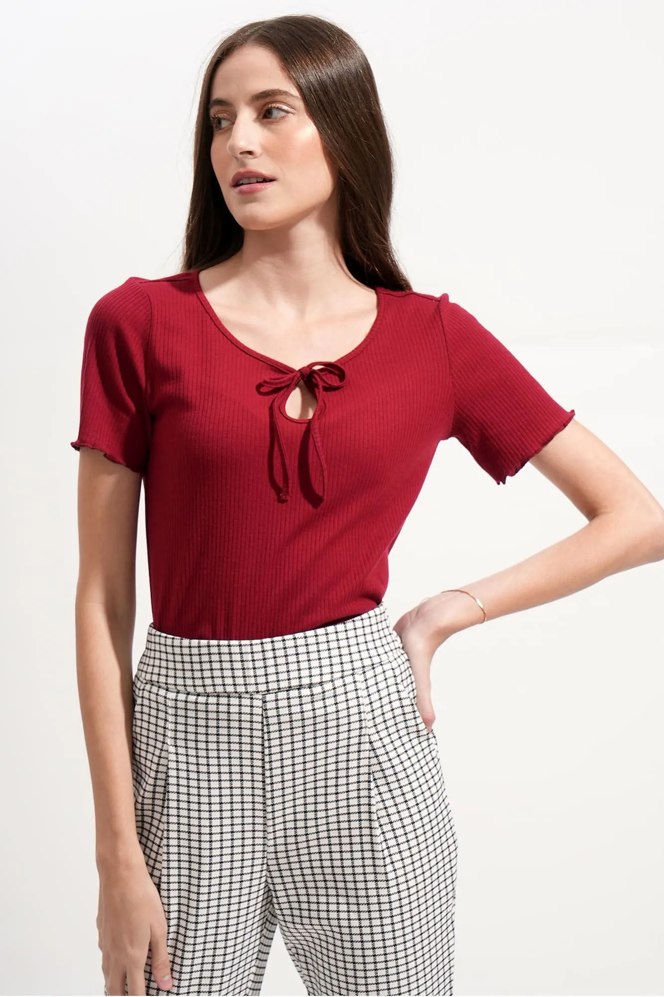 REFORME Lettuce Tee with Tie Detail