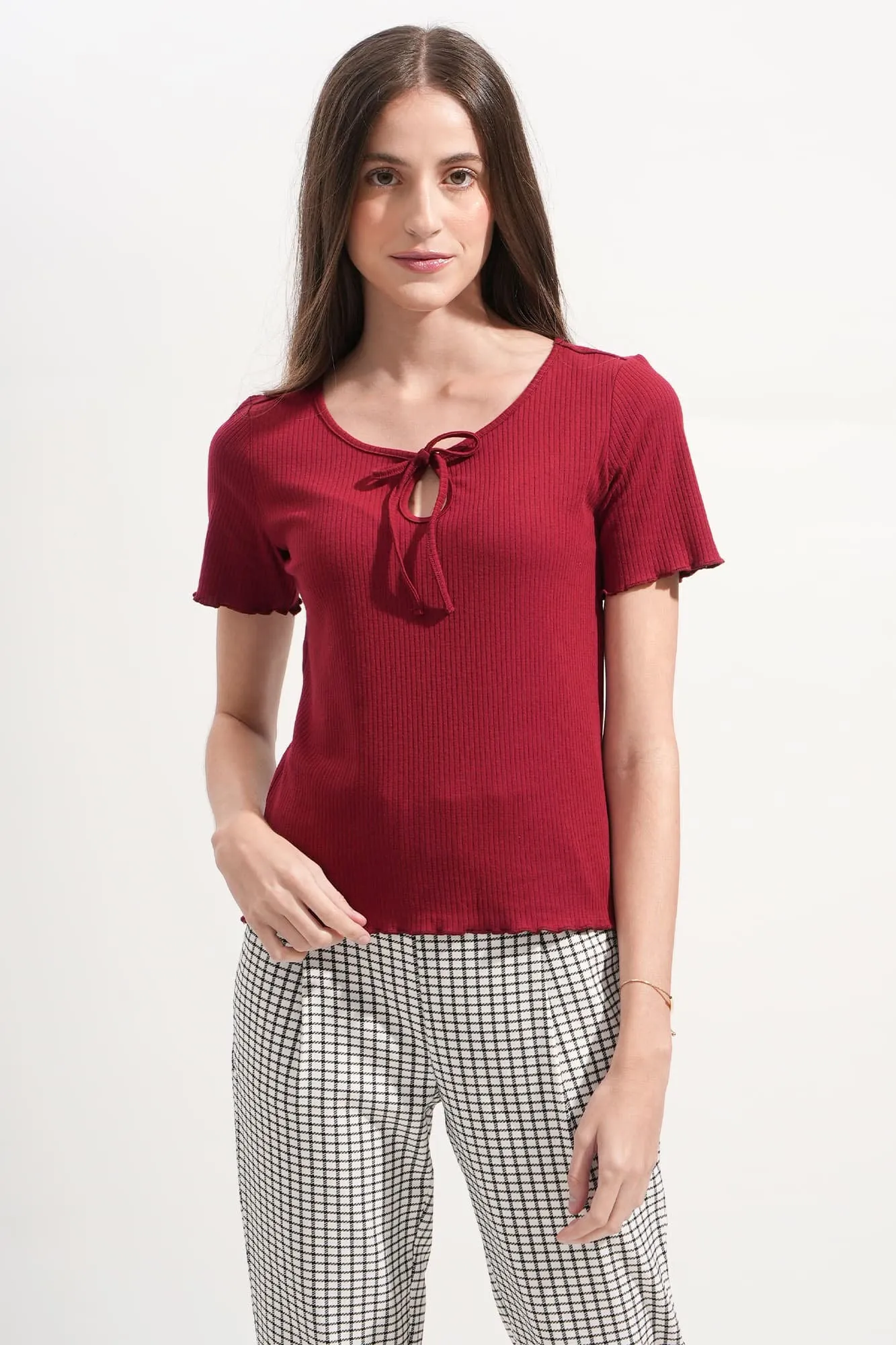 REFORME Lettuce Tee with Tie Detail