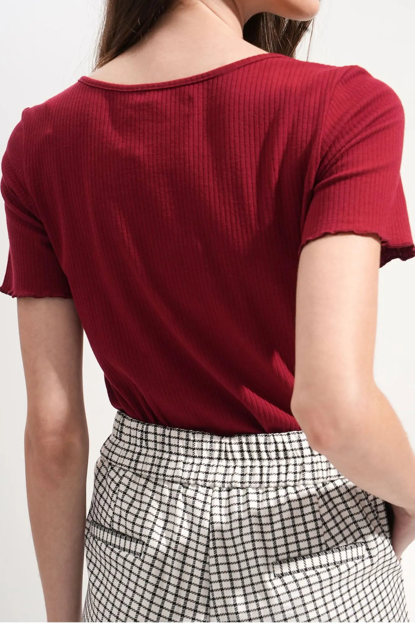 REFORME Lettuce Tee with Tie Detail
