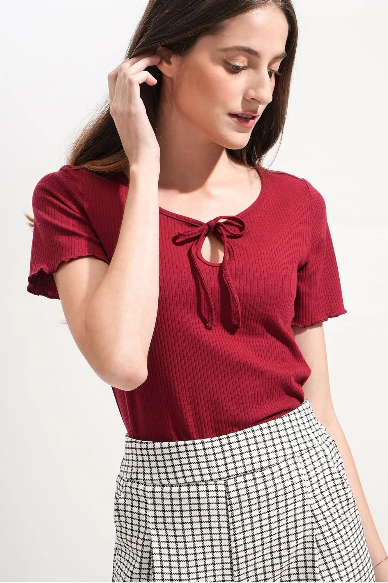 REFORME Lettuce Tee with Tie Detail