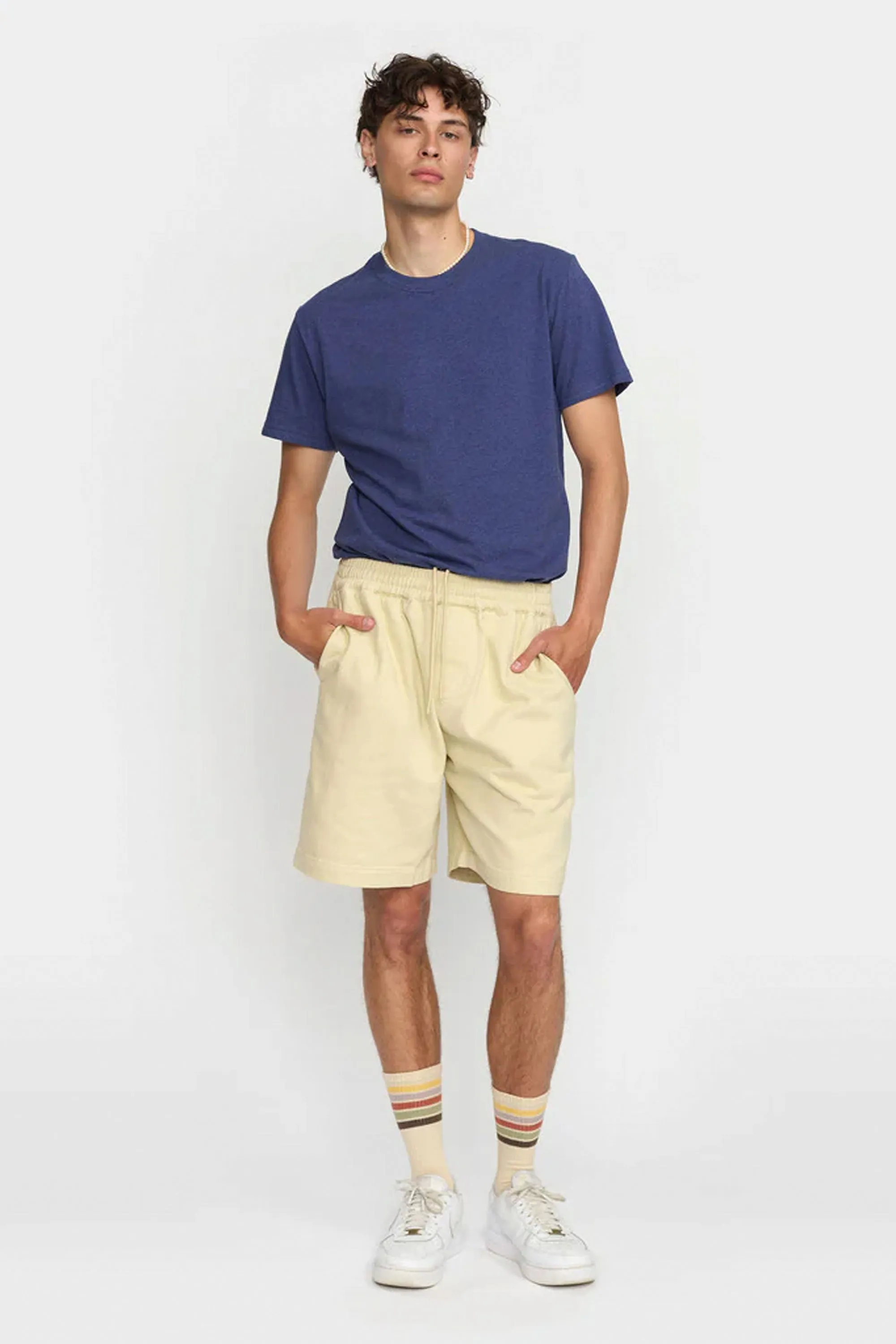 REVOLUTION - LONG CASUAL SHORTS - OFF WHITE