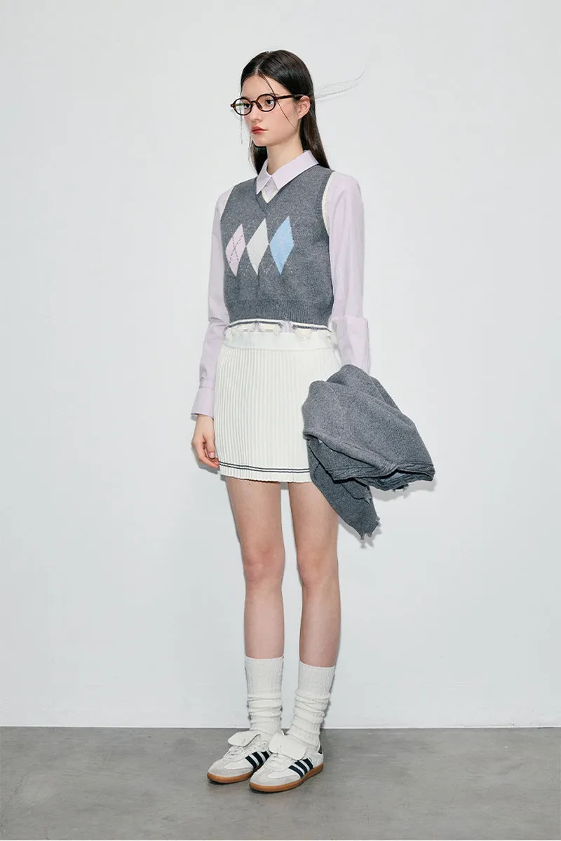 Rhombic College Style Cardigan / Vest