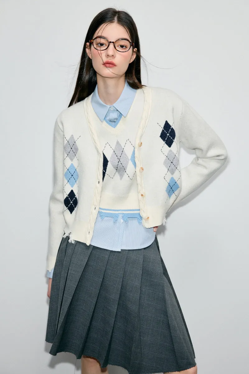 Rhombic College Style Cardigan / Vest