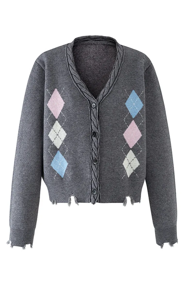 Rhombic College Style Cardigan / Vest