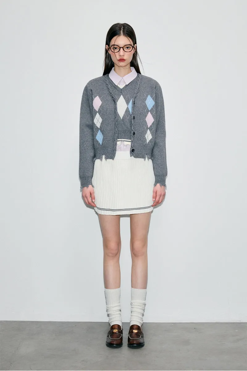 Rhombic College Style Cardigan / Vest