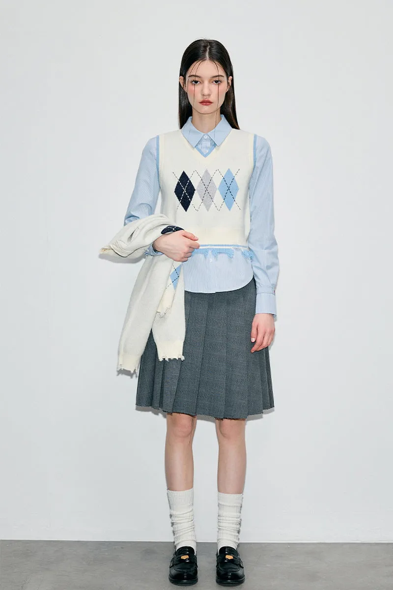 Rhombic College Style Cardigan / Vest