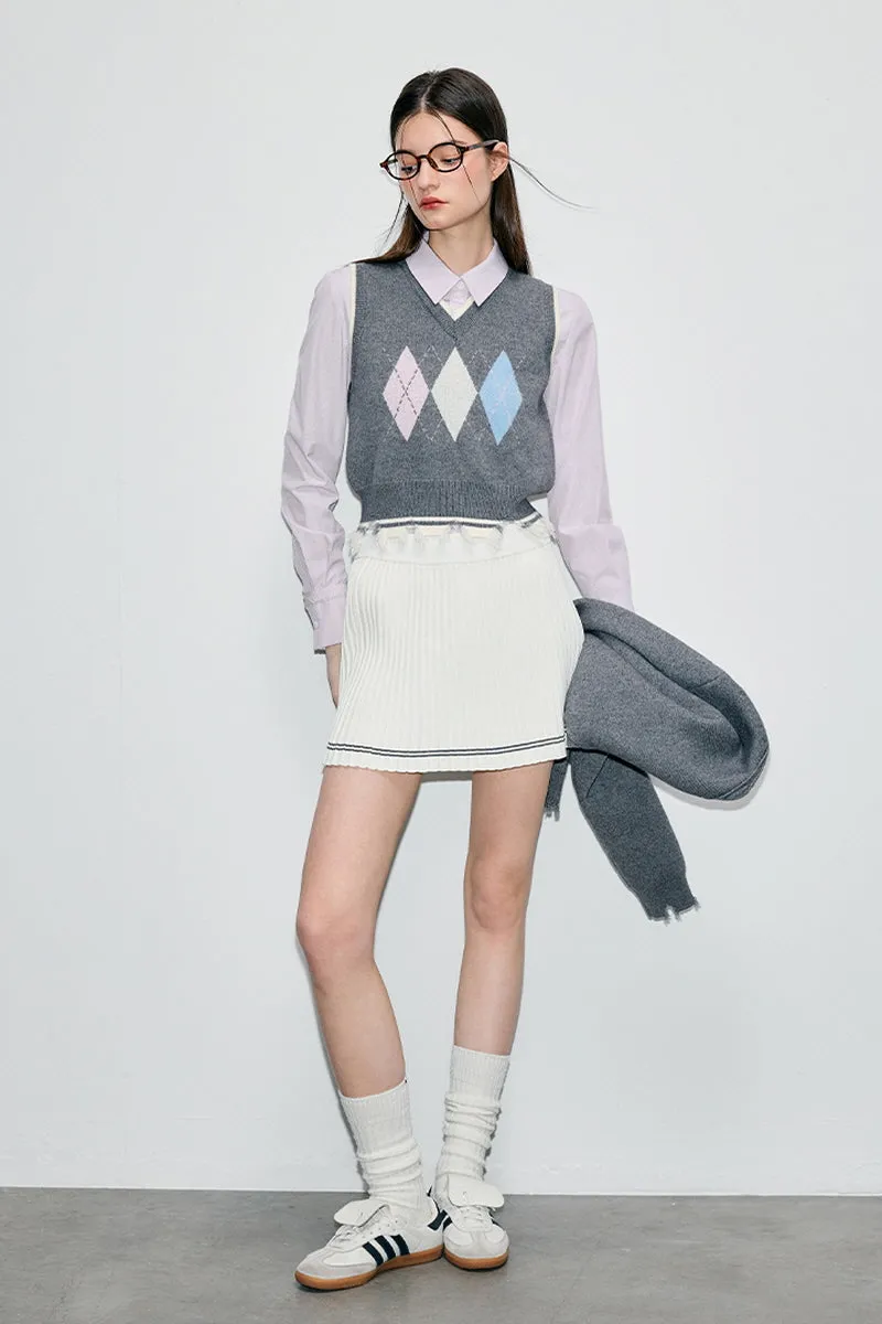 Rhombic College Style Cardigan / Vest