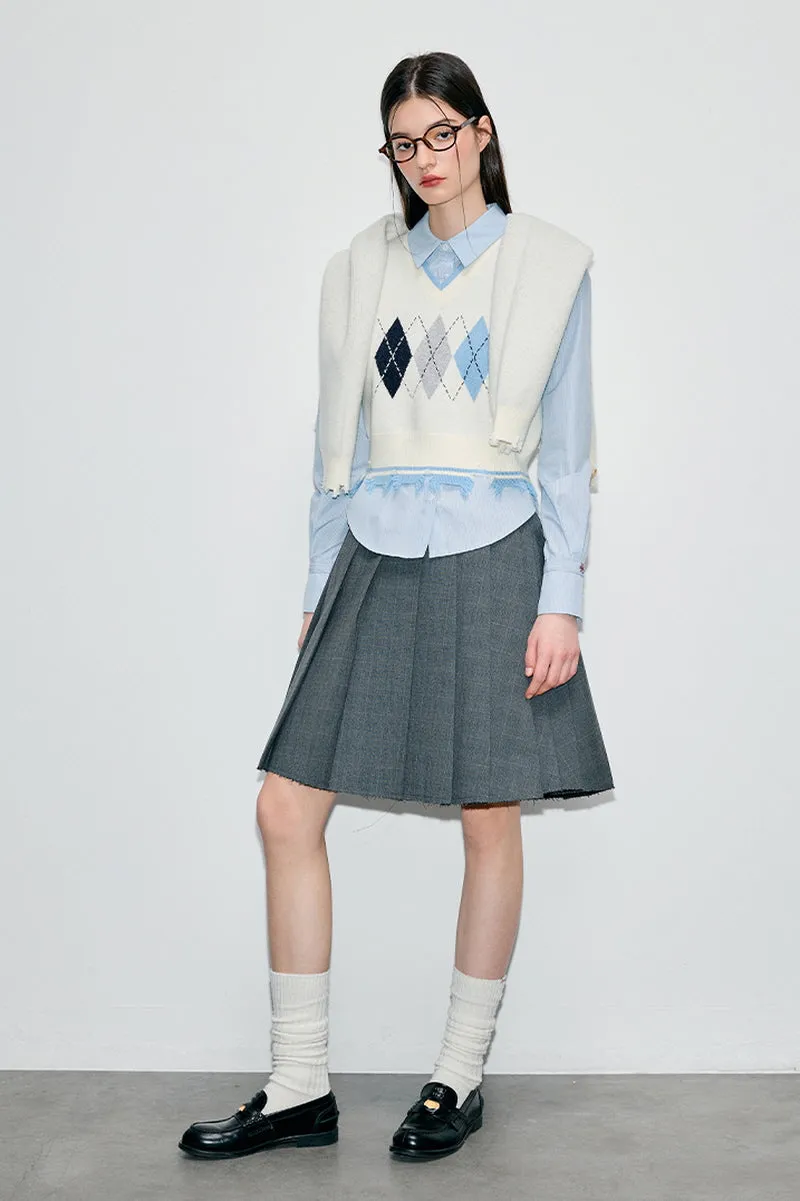 Rhombic College Style Cardigan / Vest