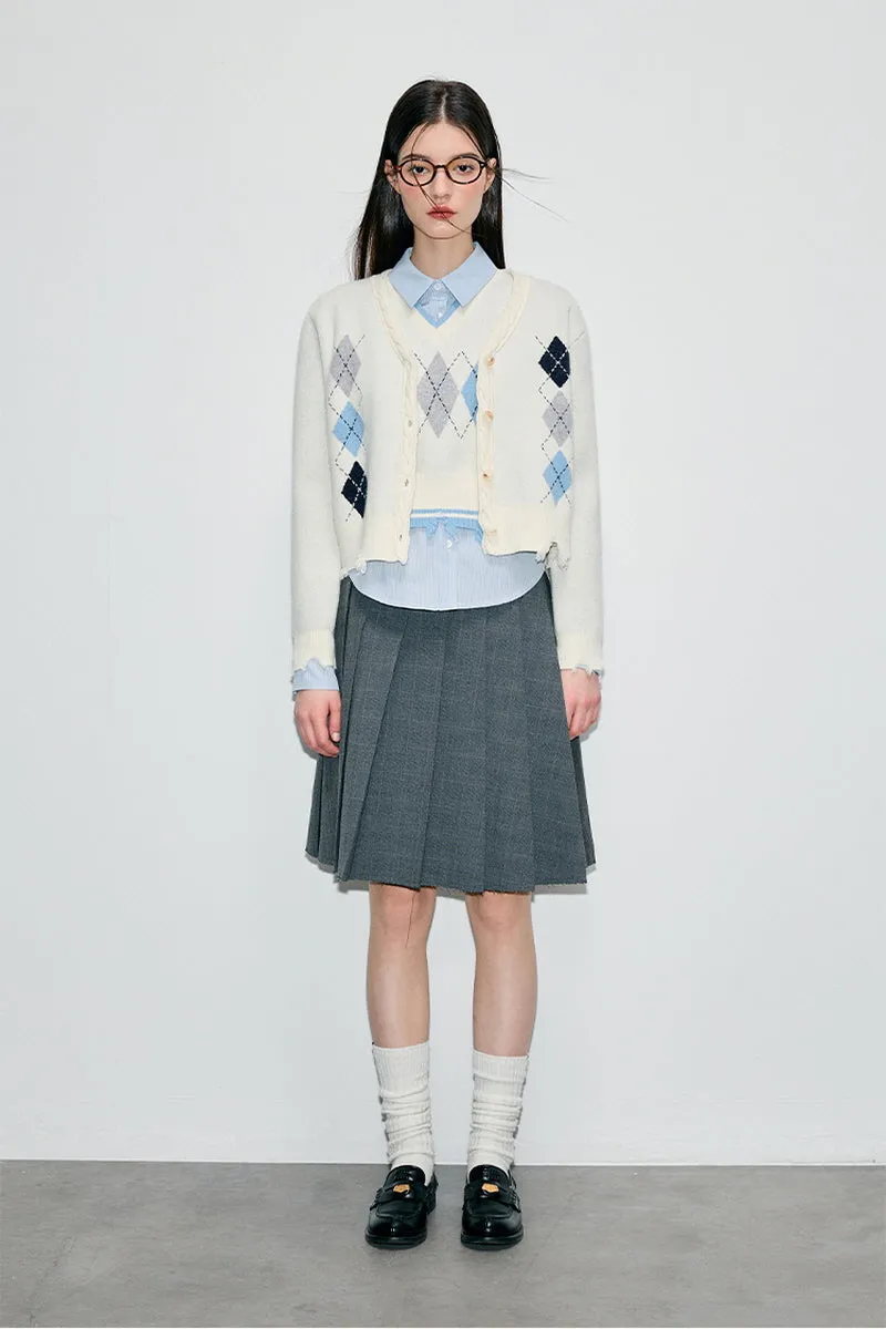 Rhombic College Style Cardigan / Vest