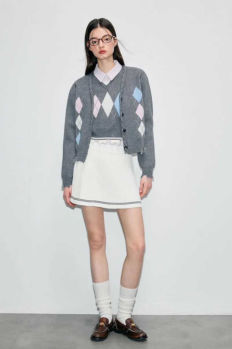 Rhombic College Style Cardigan / Vest