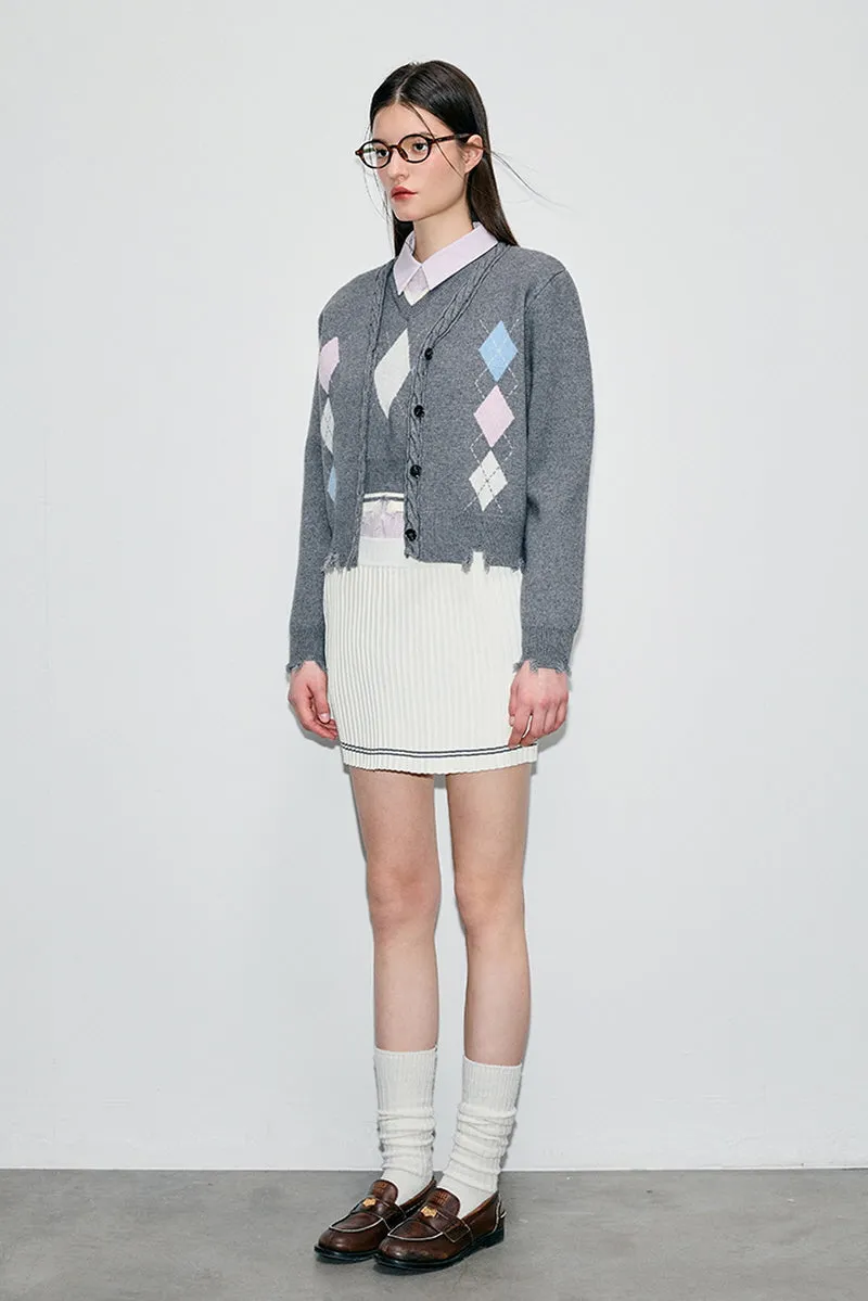 Rhombic College Style Cardigan / Vest