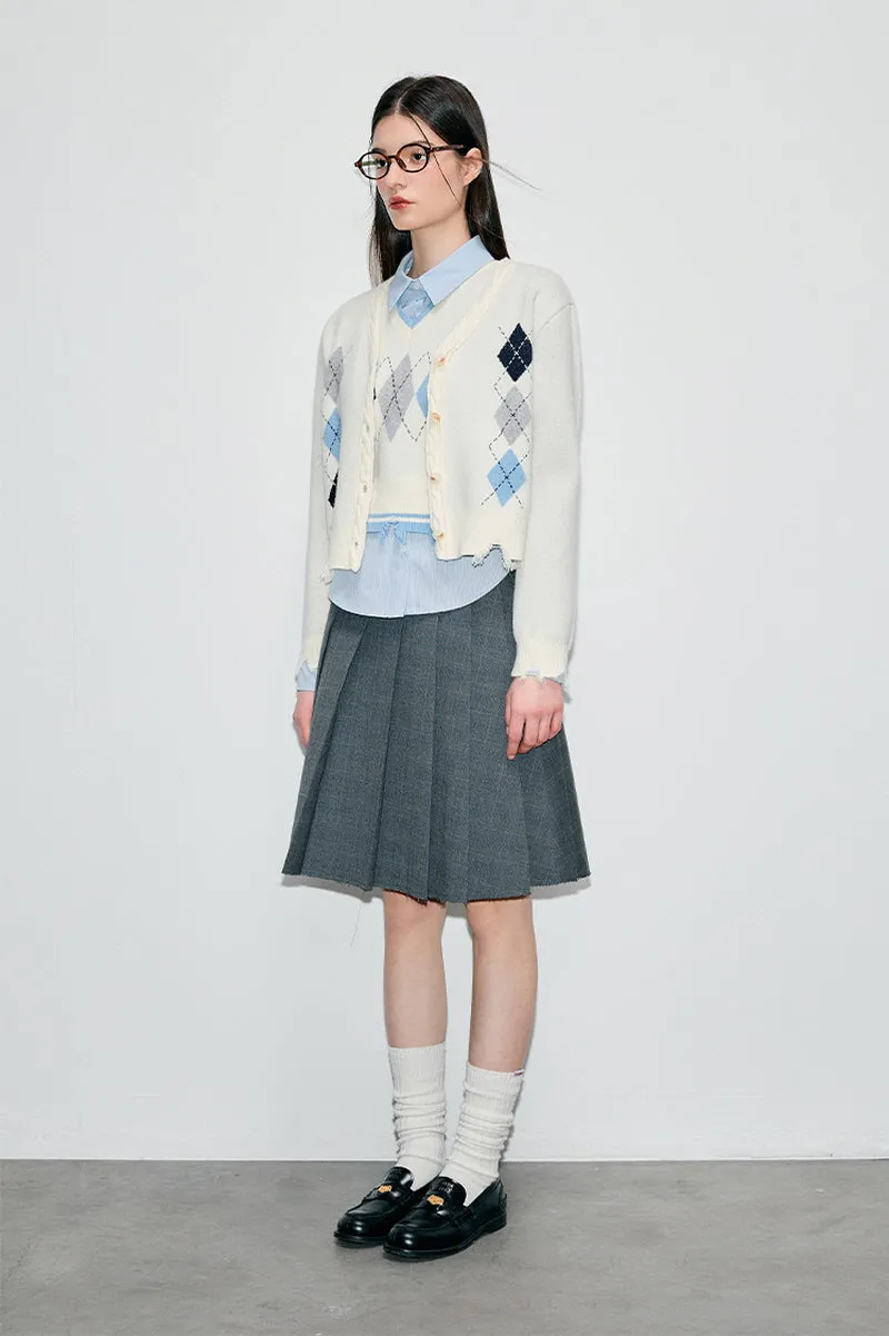 Rhombic College Style Cardigan / Vest