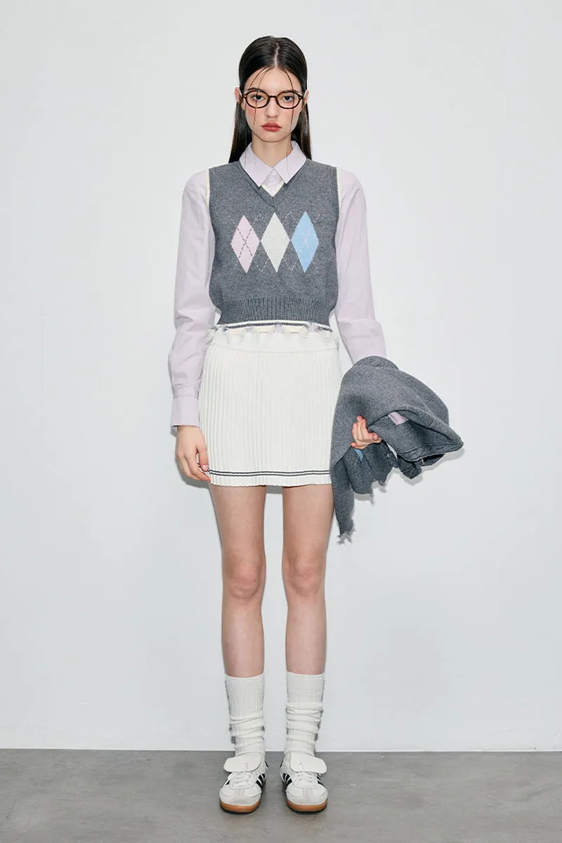 Rhombic College Style Cardigan / Vest