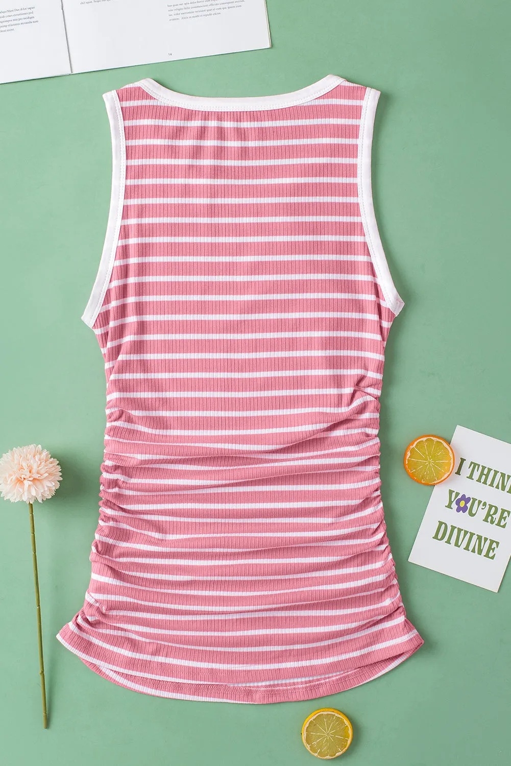 Round Neck Sleeveless Slim Top