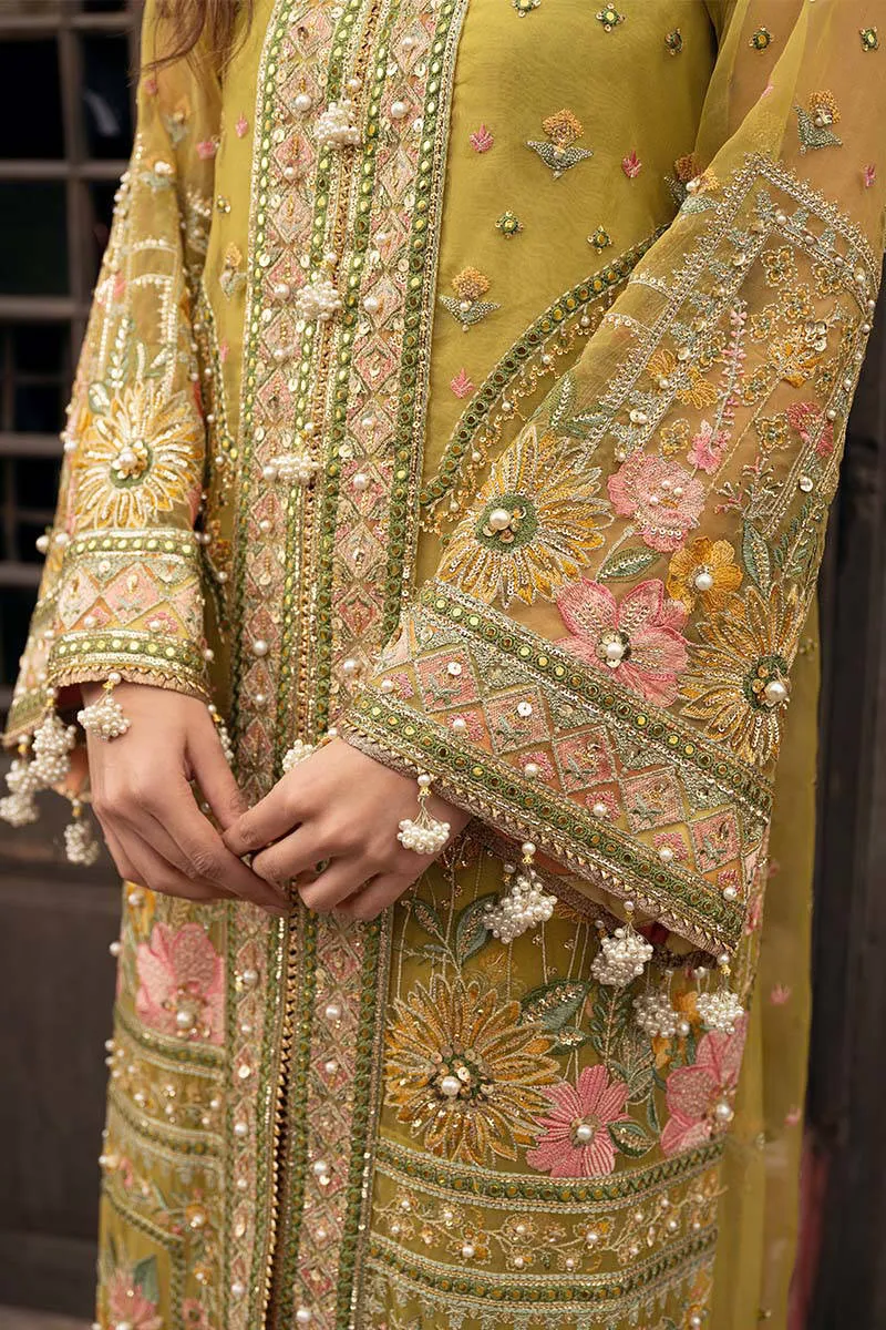 Royal Mehndi Dress in Embellished Kameez Trouser Style