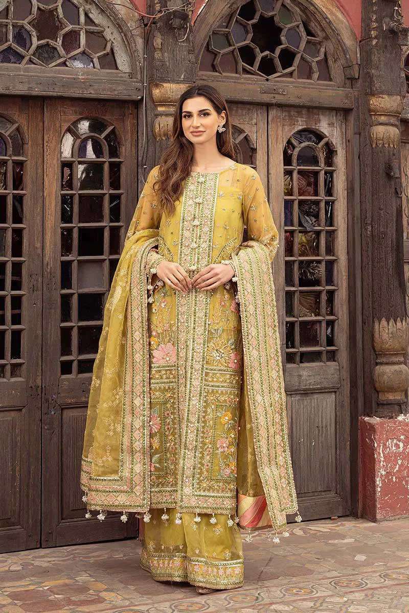 Royal Mehndi Dress in Embellished Kameez Trouser Style