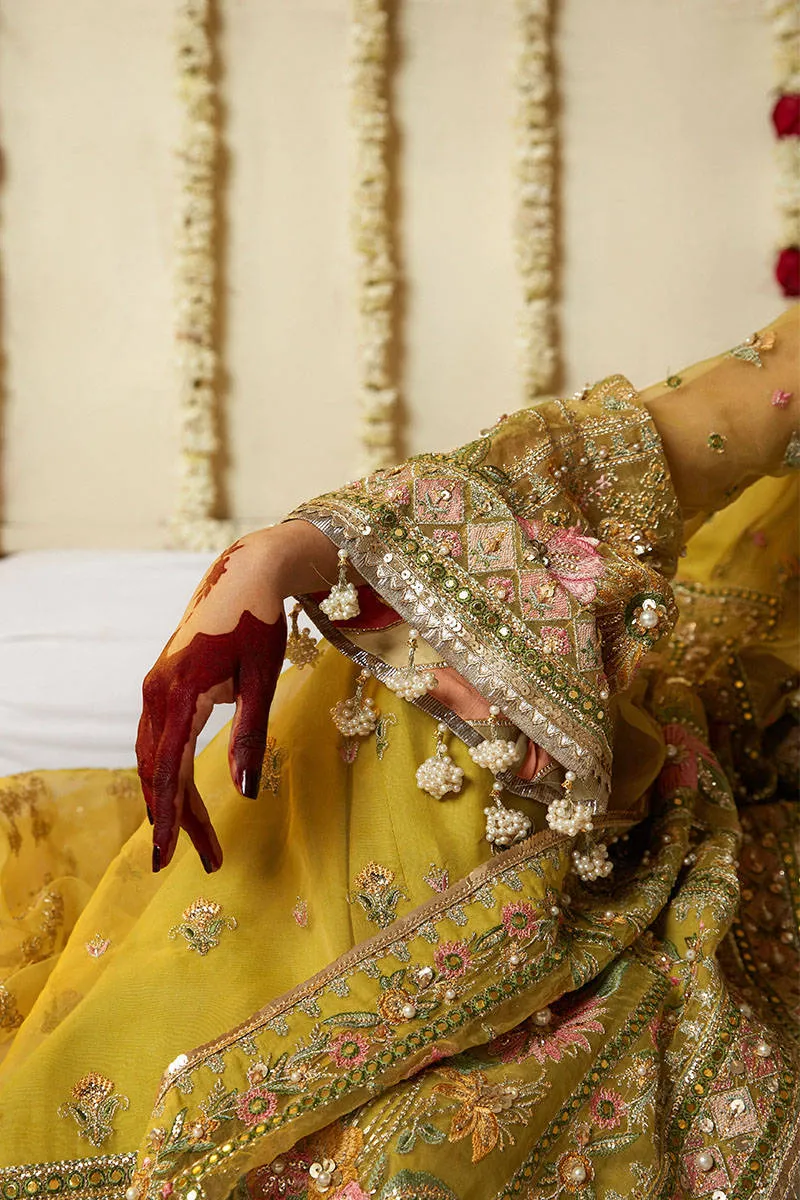 Royal Mehndi Dress in Embellished Kameez Trouser Style