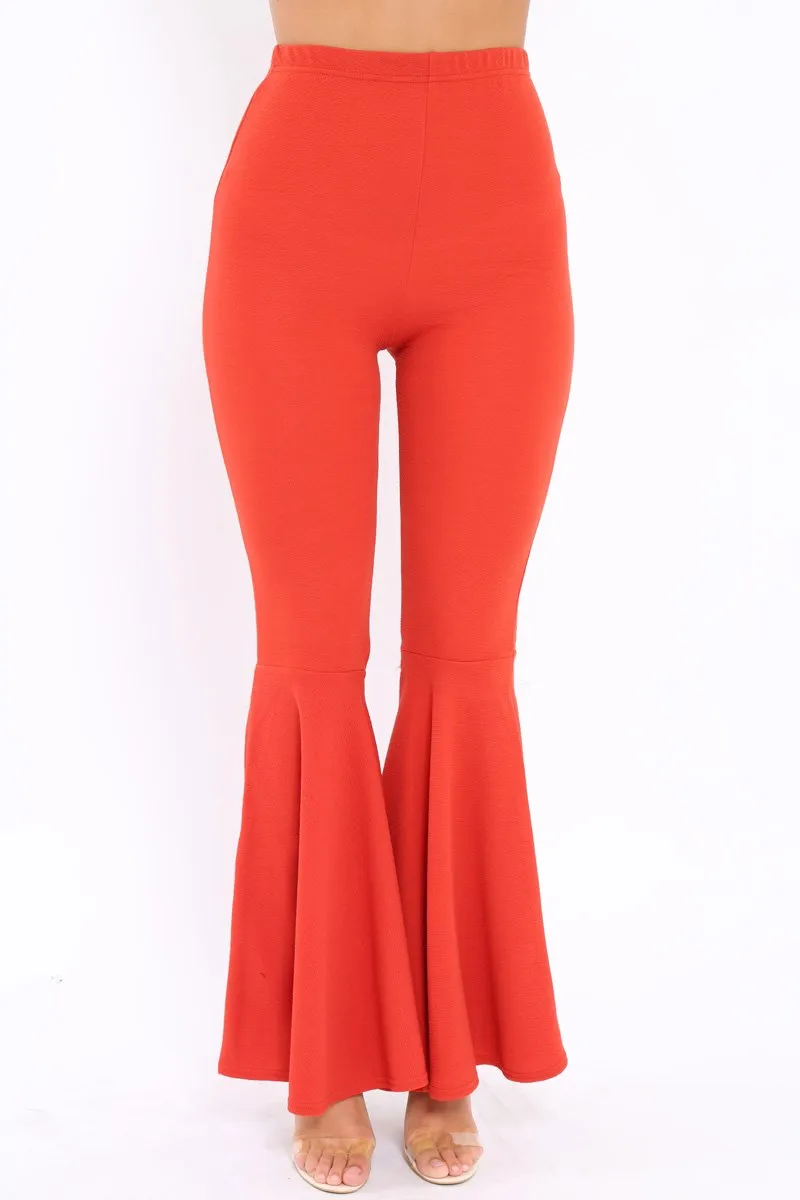 Rust Extreme Flare Trousers - Becki