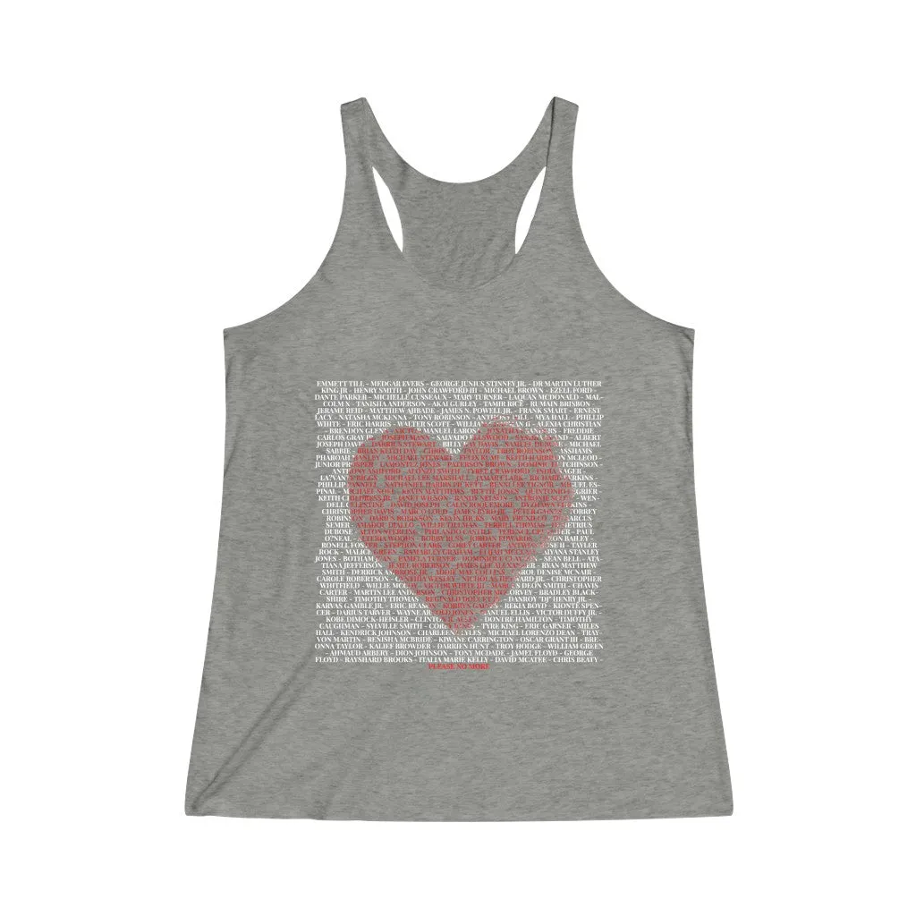 SAY THEIR NAMES IN LOVE© - Women's Tri-Blend Racerback Tank