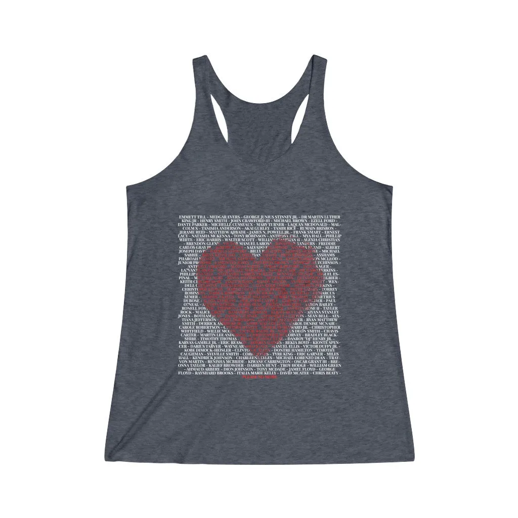 SAY THEIR NAMES IN LOVE© - Women's Tri-Blend Racerback Tank