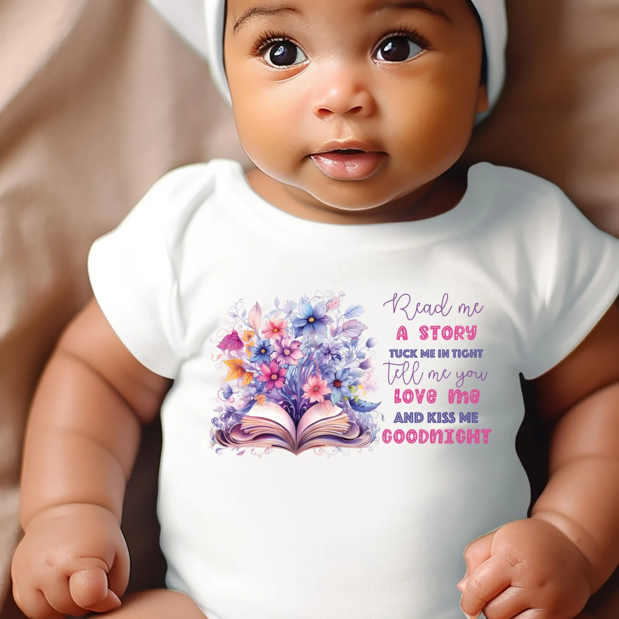 Say you love me, Kiss me goodnight, Reading Book Gift, Cute Teddy, Baby Arrival Newborn Pregnancy Announcement Gift, Fairytale Baby Girl