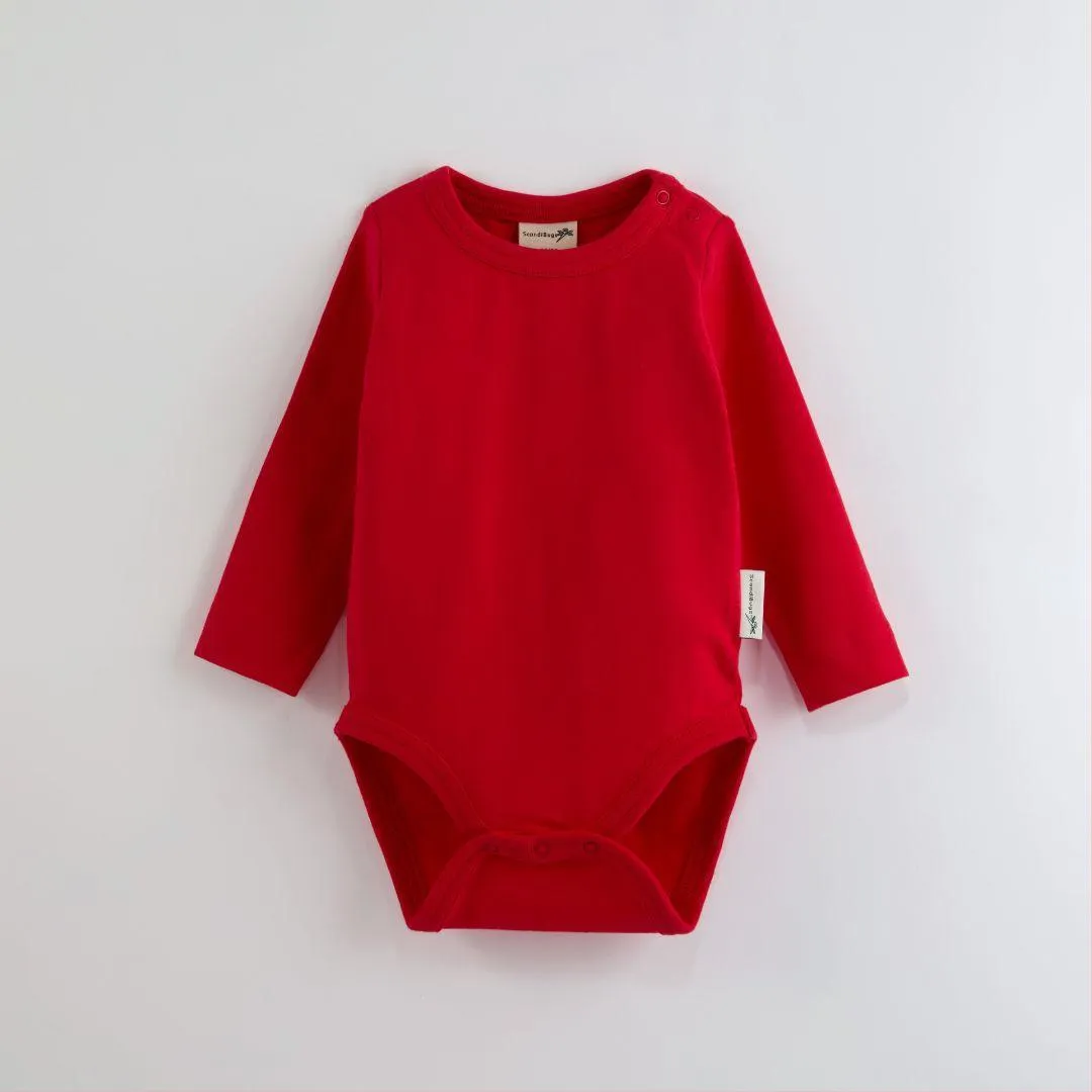 ScandiBugs Own Label Organic Long Sleeve Vest - Roaring Red