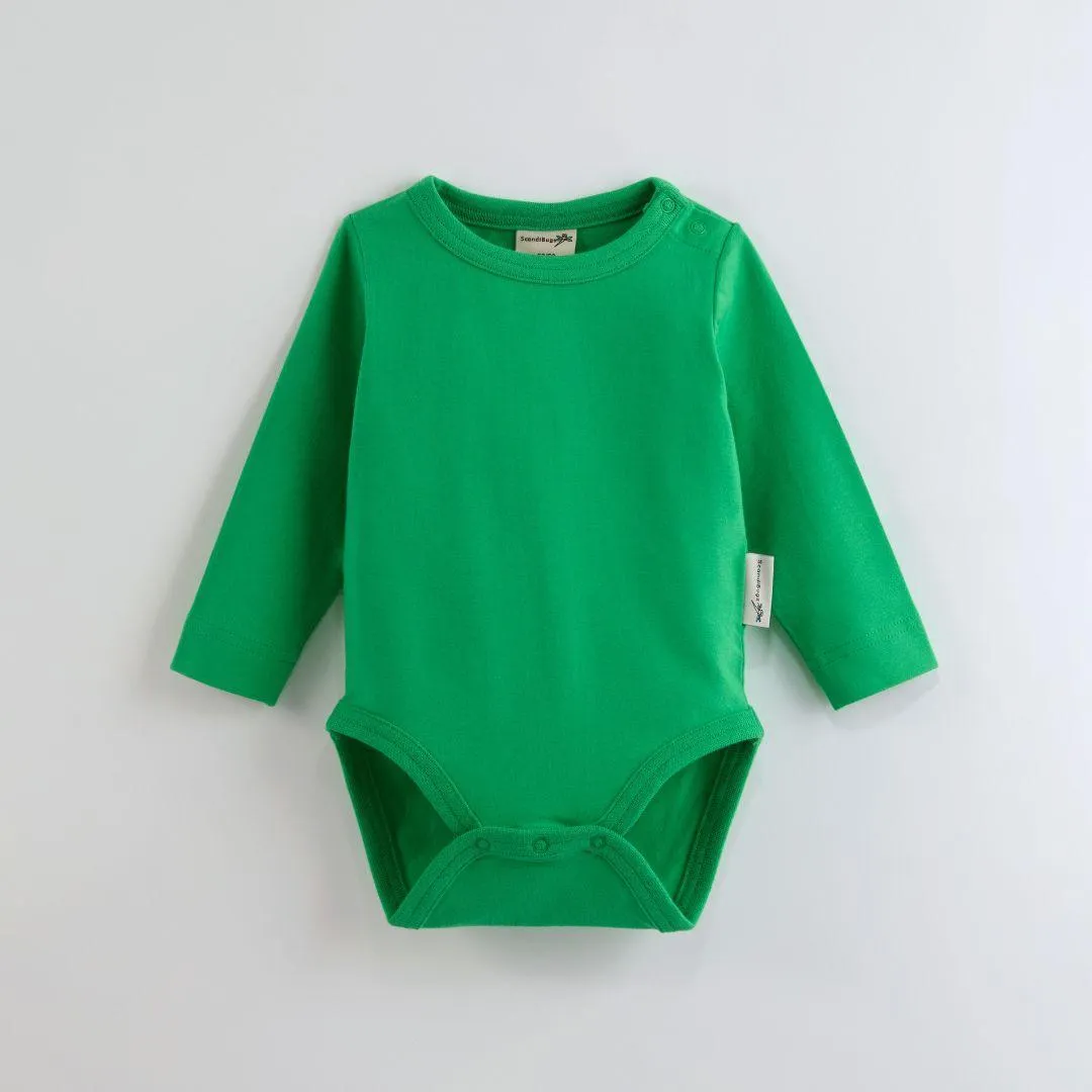 ScandiBugs Own Label Organic Long Sleeve Vest - Tropical Green