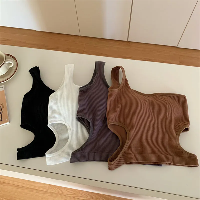 Sexy One Shoulder Slim Camisole Crop Tops