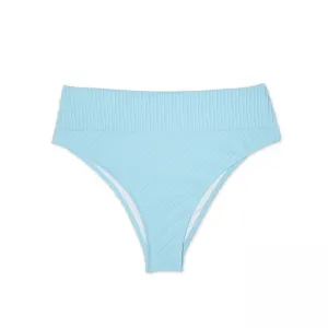Shade & Shore Women's Ribbed High Waist High Leg Extra Cheeky Bikini Bottom