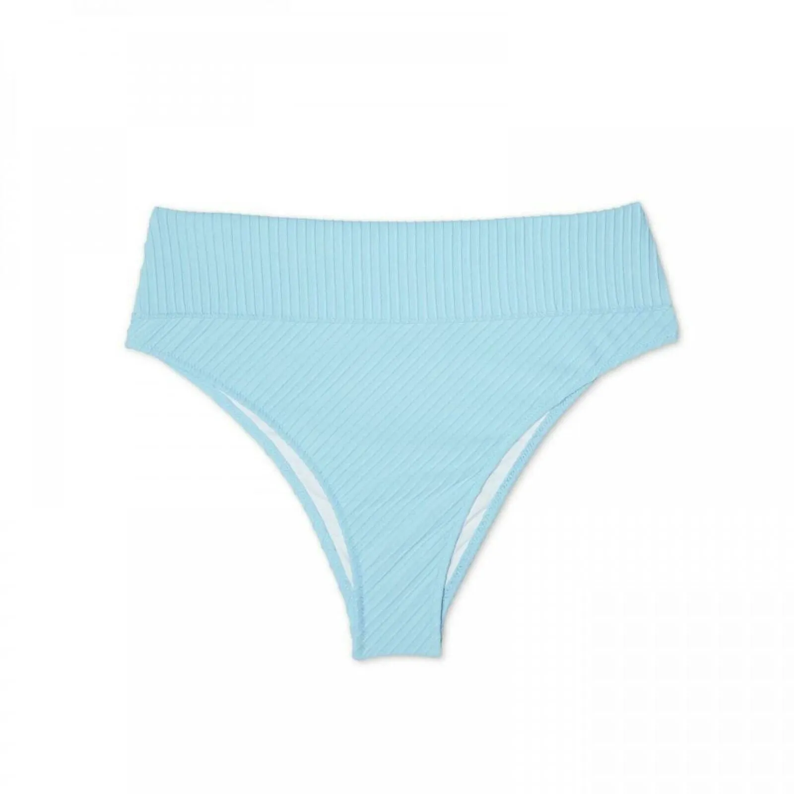 Shade & Shore Women's Ribbed High Waist High Leg Extra Cheeky Bikini Bottom